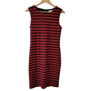 Red & Black Rag Cut Stripe Tank Dress Size 6 Soft